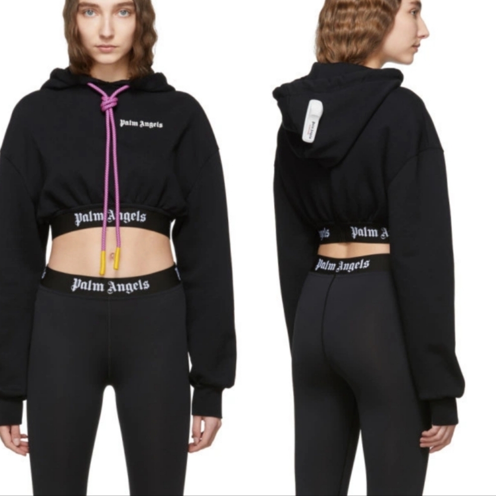 BB2. PALM ANGELS CROPPED NEW BASIC HOODIE